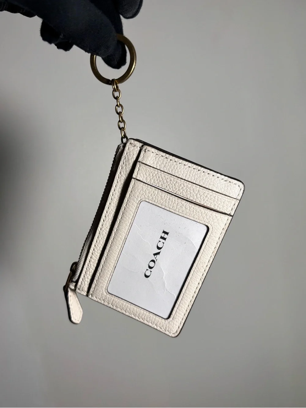 Coach Winter Teddy Bear Coin Pouch Keychain - Picture 2 of 8